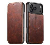FDUJINH Flip Case for Iphone 17 Pro Max/17 Pro/17 Air/17, Magnetic Closure Wallet Leather Cover Magnetic Wireless Charging Kickstand All -Inclusive Shell,Brass,17