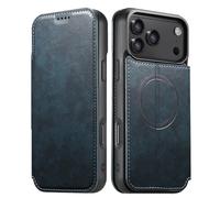 FDUJINH Flip Case for Iphone 17 Pro Max/17 Pro/17 Air/17, Magnetic Closure Wallet Leather Cover Magnetic Wireless Charging Kickstand All -Inclusive Shell,Blue,17 Pro Max