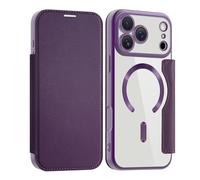 FDUJINH Flip Case for Iphone 17 Pro Max/17 Pro/17 Air/17, Wallet Leather Magnetic Cover Clear TPU Back Case All-Round Protection Shockproof Shell,Purple,17 Air