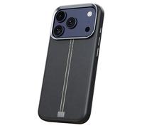 FDUJINH Genuine Leather Case for Iphone 17 Pro Max/17 Pro/17, Ultra Slim Fit Wireless Charging Shockproof Camera Protection Business Cover Shell,Grey,17 Pro Max