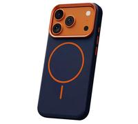 FDUJINH Genuine Leather Case for Iphone 17 Pro Max/17 Pro/Air/17, Magnetic Business Cover Ultra Thin Fit Shockproof Camera Protection Shell,Blue,17
