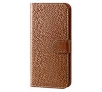 FDUJINH Genuine Leather Cover for Iphone 17 Pro Max/17 Pro/17, Wallet Case Stand Function Flip Folio All-Round Protection Shockproof Shell Business Style,Brown,17 Pro
