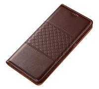 FDUJINH Genuine Leather Cover for Xiaomi 17 Ultra/17 Pro Max/17 Pro/17, Flip Wallet Case Shockproof Luxury Business Protective Shell,Brown,17