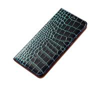 FDUJINH Leather Wallet Case for Xiaomi 17 Ultra/17 Pro Max/17 Pro/17, Classic Crocodile Pattern Genuine Leather Flip Stand Cover,Blue,17 Pro
