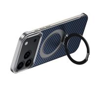 FDUJINH Magnetic Case for Iphone 17 Pro Max/17 Pro/Air/17, Hidden Ring Holder Phone Back Cover Carbon Fiber Texture Slim Drop Protection Case,Blue,Air