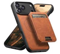 FDUJINH Magnetic Leather Case for Iphone 17 Pro Max/17 Pro/17 Air/17, Detachable Card Holder Wallet Case Stand Function Wireless Charging Cover,Brown,17 Air
