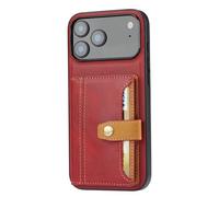 FDUJINH Purse Case for Iphone 17 Pro Max/17 Pro/Air/17, Leather Cover with Card Holder Magnetic Clasp Durable Shockproof Case Shell,Red,17 Pro Max