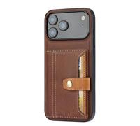 FDUJINH Purse Case for Iphone 17 Pro Max/17 Pro/Air/17, Leather Cover with Card Holder Magnetic Clasp Durable Shockproof Case Shell,Brown,17