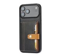 FDUJINH Purse Case for Iphone 17 Pro Max/17 Pro/Air/17, Leather Cover with Card Holder Magnetic Clasp Durable Shockproof Case Shell,Black,Air