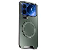 FDUJINH Shockproof Case for Xiaomi 17 Pro Max/17 Pro/17, Adjustable Invisible Ring Holder Stand Cover Camera Lens Protection Hard PC Shell,Green,17 Pro Max