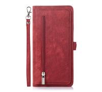 FDUJINH Wallet Case for Google Pixel 10 Pro XL/10 PRO/10, High Capacity Card Slot Leather Cover Wristband Stand Magnetic Closure Protection Shell,Red,10Pro XL