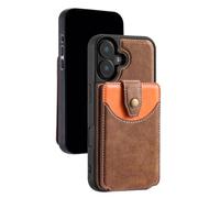 FDUJINH Wallet Case for Iphone 16 Pro Max/16 Pro/16 Plus/16, Detachable Magnetic Leather Phone Cover Stand Function Retro Protective Shell,Brown,16