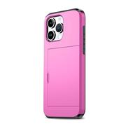 FDUJINH Wallet Case for Iphone 16 Pro Max/16 Pro/16 Plus/16, Slide Hidden Card Holder Slim Shockproof Anti-Fingerprint Hard Protection Cover,pink,16 Pro Max