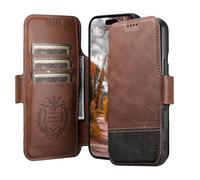 FDUJINH Wallet Case for Iphone 17 Pro Max/17 Pro/17 Air/17, Magnetic Flip Leather Cover Detachable Card Slot Stand Folio Protective Case,Brown,17 Pro
