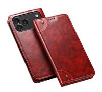 FDUJINH Wallet Case for Iphone 17 Pro Max/17 Pro/17 Air/17, Retro Leather Business Cover Magnetic Closure Flip Kickstand Viewing All -Inclusive Case,Red,17 Pro Max