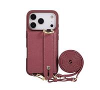 FDUJINH Wallet Case for Iphone 17 Pro Max/17 Pro/Air/17, Card Holder Leather Cover Wristrap Ring Kickstand Crossbody Lanyard Protection Shell,Purple,Air