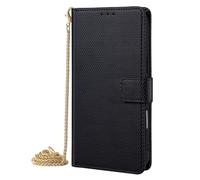 FDUJINH Wallet Case for Iphone 17 Pro Max/17 Pro/Air/17, Long Shoulder Chain Leather Cover Flip Folio Stand Function Protection Phone Case,Black,17 Pro
