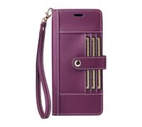 FDUJINH Wallet Case for Iphone 17 Pro Max/17 Pro/Air/17, Zipper Flip Leather Cover Holder Stand Function Wrist Strap Magnetic Closure Protection Case,Purple,17