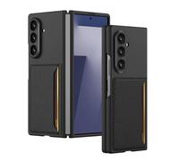 FDUJINH Wallet Case for Samsung Galaxy Z Fold 7, Camera Lens Protection Slim Cover Stand Function Anti-Scratch Case,Black,Fold 7