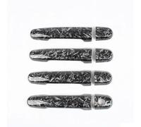 FDWPJYO For Citroen C1 MK2 2015 2016 2017 2018 2019 Forged Pattern Carbon Fiber Chrome Car Door Handle Cover Trim Accessories