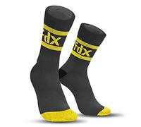 FDX Compression Socks Cycling - Ergonomic Fit, Breathable Athletic Sports Socks for Men and Women - Seamless Toe Seams for Running, Walking, Work, Hiking, Flight Travel, Maternity Pregnancy (Grey)