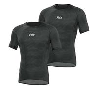 FDX Cool Mesh Base Layer Half Sleeve - Men’s Summer Cycling Mesh Top - Ultralight, Breathable, Anti-Odour Bicycle Skins Jersey - Under-Shirts for Running, Gym, Workout, (Pack of 2, Black, S)