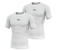 FDX Cool Mesh Base Layer Half Sleeve - Men’s Summer Cycling Mesh Top - Ultralight, Breathable, Anti-Odour Bicycle Skins Jersey - Under-Shirts for Running, Gym, Workout, (Pack of 2, White, M)