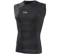 FDX Cool Mesh Base Layer Sleeveless - Men’s Summer Cycling Vest - Ultralight, Breathable, Anti-Odour Bicycle Skins Tops - Under-Shirts for Running, Gym, Workout Training, Hiking (Black, Small)