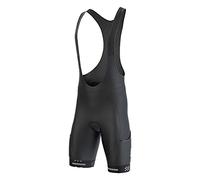 FDX Cycling Bib Shorts Men’s - 3D Gel Chamois Padded Bicycle Racing Apparel with Mesh Straps, 2 Side Pockets, Powerband Leg Grippers - Breathable, Quick Dry Summer All Day Cycle Shorts (Black-Small)