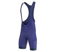 FDX Cycling Bib Shorts Men’s - 3D Gel Chamois Padded Bicycle Racing Apparel with Mesh Straps, 2 Side Pockets, Powerband Leg Grippers - Breathable, Quick Dry Summer All Day Cycle Shorts(Navy Blue-XS)