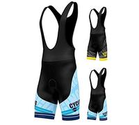 FDX Cycling Bib Shorts Men’s - 3D Gel Padded Bicycle Racing Apparel with Mesh Straps, Silicon Leg Grippers - Breathable Summer Pro Cycle Tights - Excellent Performance and Better Fit (Sky Blue-S)