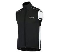 FDX Cycling Gilet Men’s - Lightweight, Breathable Sleeveless Reflective Biking Jacket - Windproof Vest for Running, MTB, Hiking, Gym, Riding - Water Resistant Bicycle Top Gear (Black-L)