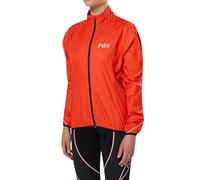 FDX Cycling Jacket Women - Waterproof Taped Seams Breathable Lightweight Cycle Rain Tops - High Visibility Full Sleeves Reflective Jersey - Windproof Coat for Riding, Running, Bike Racing (Red, M)