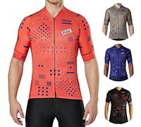 FDX Cycling Jersey Men’s - 100% Polyester, Breathable Short Sleeve, Full Zipped Cycle Tops - Hi Vis All Day Bicycle Riding Shirt, MTB Racing, Mountain Bike, Outdoor Sports Clothes (Red XXL)