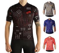 FDX Cycling Jersey Men’s - 100% Polyester, Breathable Short Sleeve, Full Zipped Cycle Tops - Hi Vis All Day Bicycle Riding Shirt, MTB Racing, Mountain Bike, Outdoor Sports Clothes (Black M)