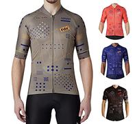 FDX Cycling Jersey Men’s - 100% Polyester, Breathable Short Sleeve, Full Zipped Cycle Tops - Hi Vis All Day Bicycle Riding Shirt, MTB Racing, Mountain Bike, Outdoor Sports Clothes (Green XXL)