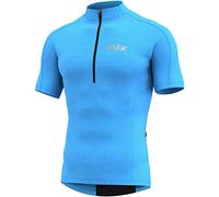 FDX Cycling Jersey Mens Short Sleeve Cycling Top Quick Dry MTB Bike Shirt | Stay cool on summer rides with a breathable, quick-dry short-sleeve jersey, quarter zip and rear pockets for ride storage.