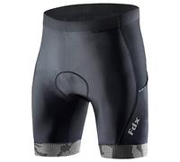 FDX Cycling Shorts Men's - 3D Anti-Bac Padded All Day Bike Shorts with Powerband Leg Grippers, Side Pockets - Breathable, Quick Dry, Anti-Slip Hi-Viz Bicycle Tights, Biking Half Pants (Grey - M)
