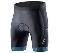 FDX Cycling Shorts Men's - 3D Anti-Bac Padded All Day Bike Shorts with Powerband Leg Grippers, Side Pockets - Breathable, Quick Dry, Anti-Slip Hi-Viz Bicycle Tights, Biking Half Pants (Blue - 3XL)