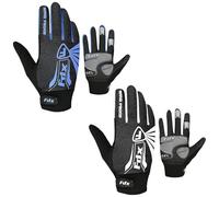 FDX Full Finger Winter Cycling Gloves, Thermal, Water Resistant, Windproof, Anti- Shocking Gel Padded, Touchscreen, Breathable Anti-Slip Men Women MTB, Riding, Running, Pack of 2 (Blue & White), M
