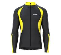 FDX Men Cycling Jersey Long Sleeves Windproof Warm Winter Cycle Top Ylw XL