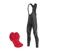 FDX Men’s Cycling Bib Tights 3D Pad Winter Thermal Bike Bib Trouser Blu S
