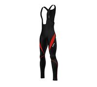FDX Men’s Cycling Bib Tights - Italian Roubaix Fabric, Breathable, Quick Dry, Padded Thermal Cycling Bib Pants with Back Pocket - Winter Viper Biking Leggings, Bicycle Riding Trouser(Red-M)