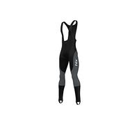 FDX Men’s Cycling Bib Tights - Italian Roubaix Fabric, Quick Dry, Padded, Breathable Thermal Bike Bib Pants - Cyclox Winter Bicycle Riding Trouser, Cold Wear Biking Leggings Black/Grey