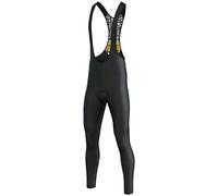 FDX Men’s Cycling Bib Tights - Windproof 3D Padded Cycle Trousers, Italian Thermal Super Roubaix Water Resistant Lightweight Bib Pants, Winter Biking Bottom Vintage (Black, S)