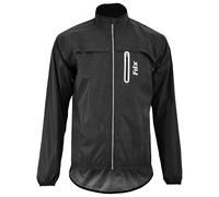 FDX Men’s Cycling Jacket - 360 Reflective, Waterproof, High Visibility, Breathable, Lightweight Cycle Rain Tops - Full Sleeves Windproof Coat for Riding, Running, Bike Racing (Black-XXL)