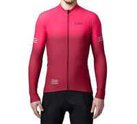 FDX Men’s Cycling Jersey, Super Roubaix Thermal Cycling Jacket, Windproof Winter Cycle Top, Full Zipper, Water Resistant and Breathable Long Sleeve High Viz Shirt,Running, Bike Clothing (Maroon-XS)