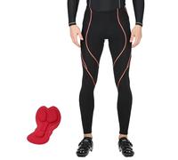 FDX Men’s Cycling Tights, 3D Anti-Bac Padded, Reflective, Breathable, Quick Dry, Winter Warm Cycle Pants - Thermal Outdoor Bike Riding Hi Viz Trousers - Highly Elasticated Bicycle Leggings (Red 3XL)