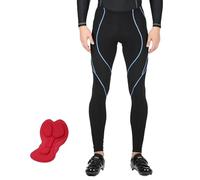 FDX Men’s Cycling Tights, 3D Anti-Bac Padded, Reflective, Breathable, Quick Dry, Winter Warm Cycle Pants - Thermal Outdoor Bike Riding Hi Viz Trousers - Highly Elasticated Bicycle Leggings (Blue M)