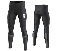 FDX Men’s Cycling Tights - 3D Anti-Bac Padded, Winter Thermal Long Cycle Pants - Breathable, Quick Dry Outdoor Bike Riding All Day Trousers - Cold Wear High-Elasticity Bicycle Legging (Blue-XL)